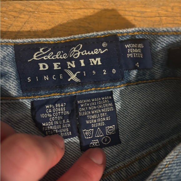 Eddie Bauer Women's Straight Leg Blue Denim Jeans Size 4 Petite 100% Cotton - Picture 2 of 4